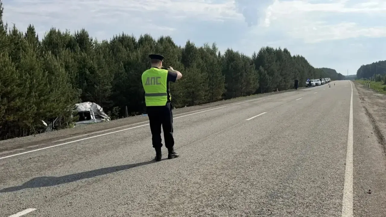 62-летний водитель не справился с управлением, автомобиль съехал с дороги и опрокинулся. Водитель и 50-летняя пассажирка погибли на месте, ещё двое мужчин госпитализированы.