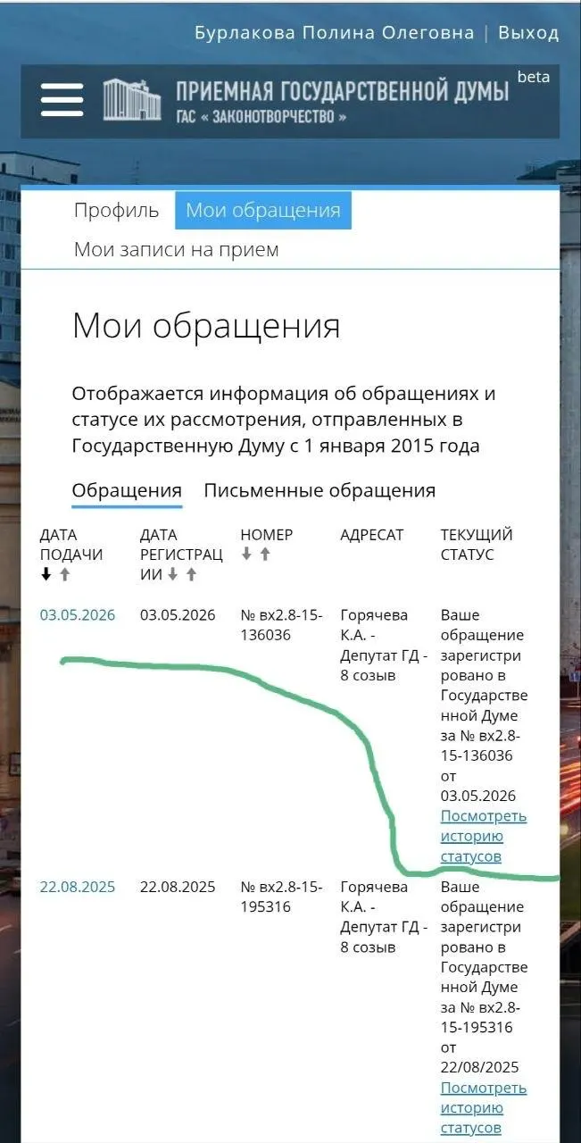 Юристка и волонтёр направила обращение депутату с требованием ускорить принятие инициатив: охранные ордера, запрет приближения агрессора и усиление ответственности полиции.