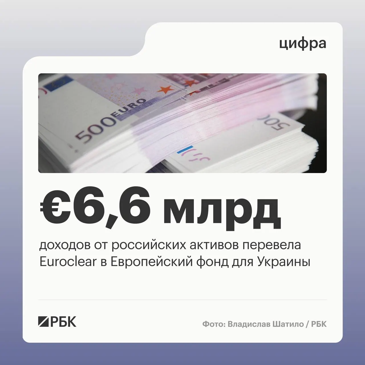 Бельгийский депозитарий перевёл Киеву €6,6 млрд; следующий платёж в €1,4 млрд ожидается в июле 2026 года. Доходы от замороженных активов снизились на 23% из‑за падения процентных ставок.