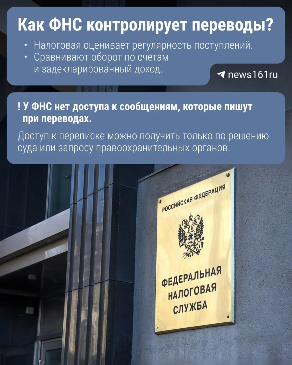 Законопроект предполагает, что Центральный банк будет передавать Федеральной налоговой службе сведения о переводах через Систему быстрых платежей; под контроль могут попасть суммы свыше 2,4 млн рублей в год.