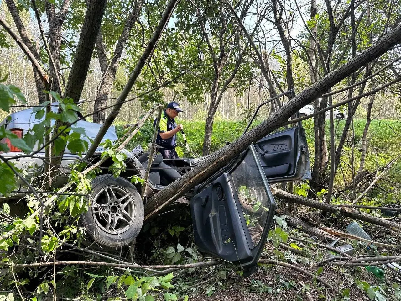 32-летний водитель автомобиля «четверки» на высокой скорости не справился с управлением и врезался в дерево, погиб на месте. По словам супруги, у него начались приступы эпилепсии после травмы головы в 2018 году.