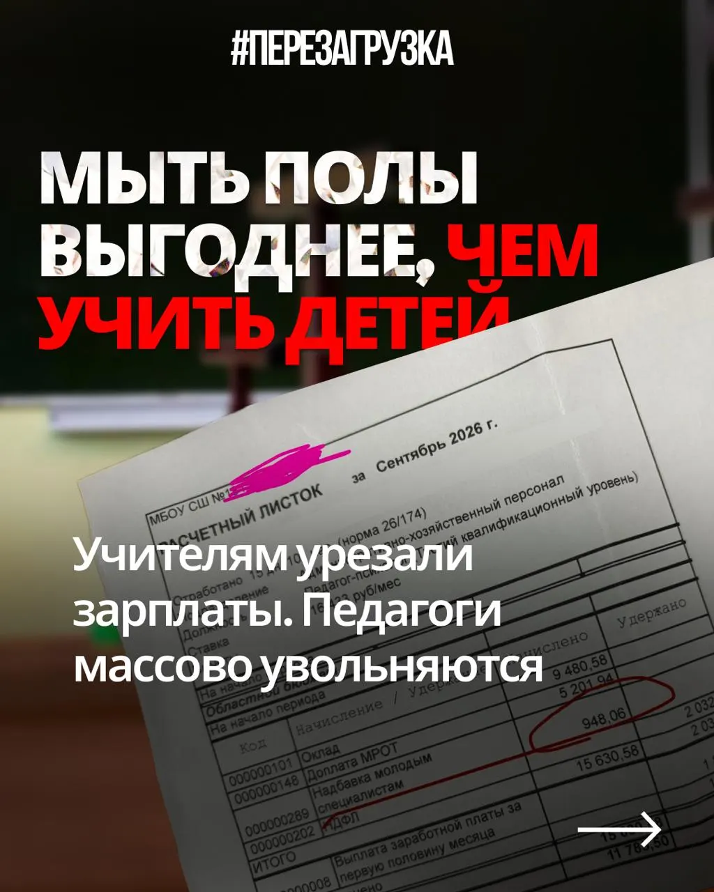 Учителя из разных регионов жалуются на снижение заработной платы при той же нагрузке и рост дополнительных обязанностей на фоне бюджета на оборону.