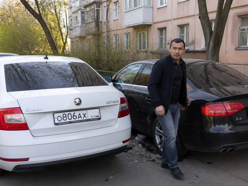 На парковке пьяный водитель врезался в автомобиль, попытался скрыть следы и на суде дал странную версию происшествия. Суд вынес штраф и лишение прав.