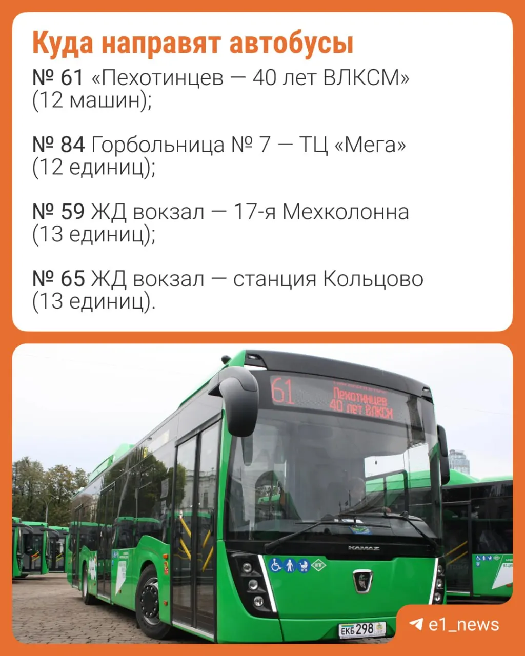 В Екатеринбурге поступила новая партия автобусов: к 15 декабря они выйдут на линии, часть машин пополнит парки частных перевозчиков.