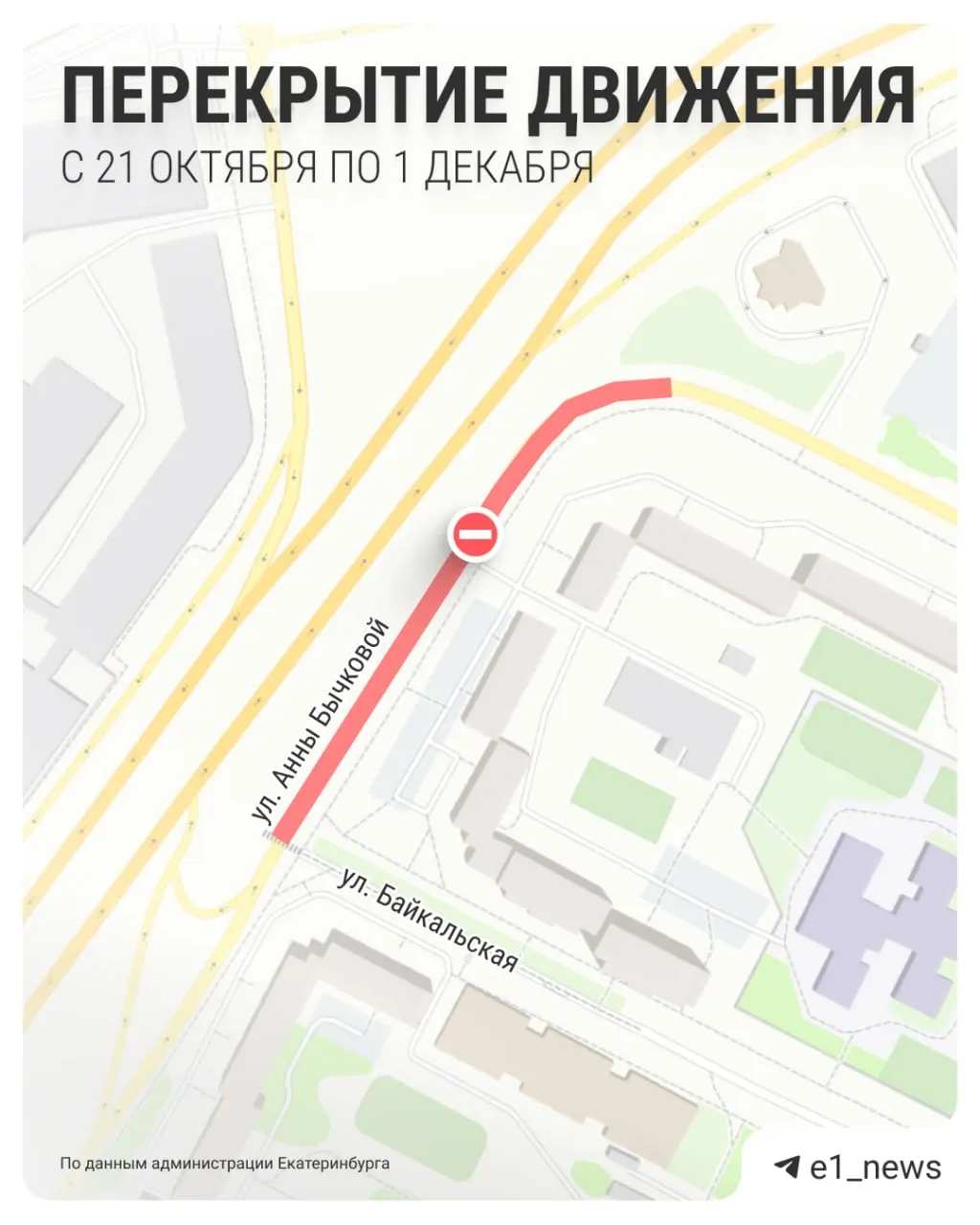 Движение по улице Анны Бычковой ограничат с 21 октября по 1 декабря из-за работ по строительству развязки на пересечении переулка Базового, улицы Комсомольской и Сибирского тракта.